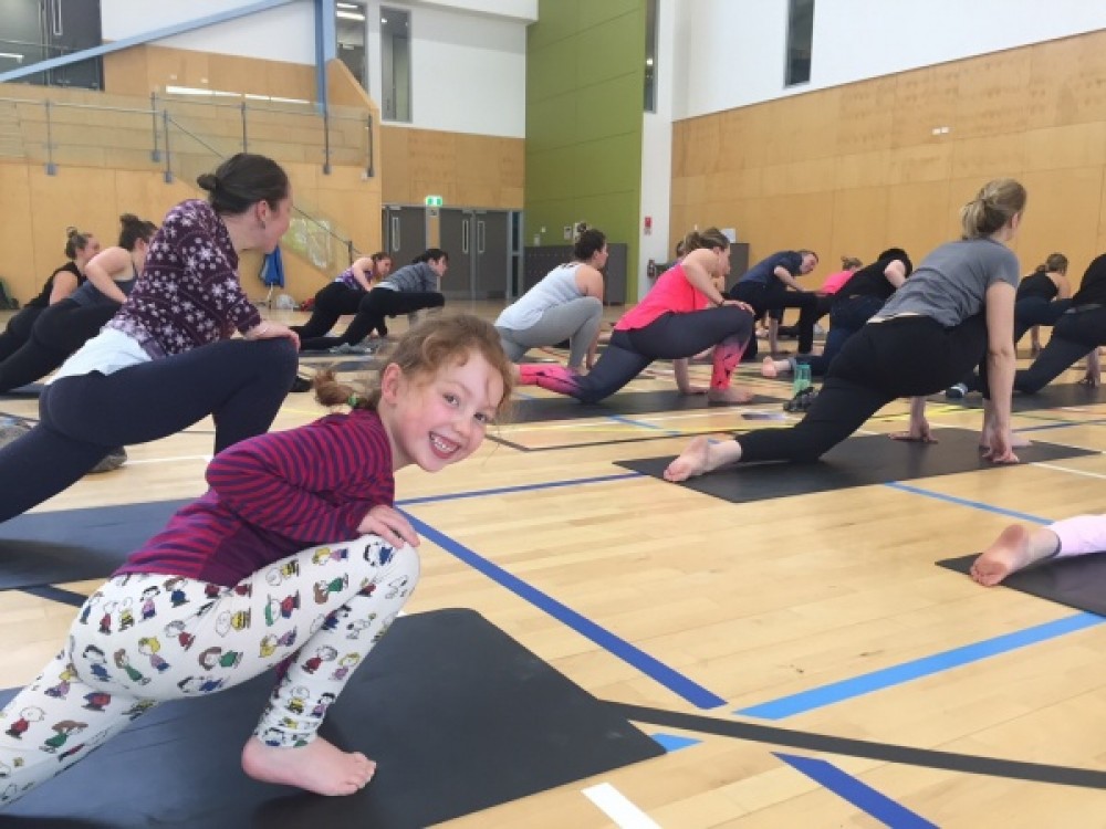 The beach yoga was one of five Lululemon classes held around New Zealand on Monday, 9 October (the first day of Mental Health Awareness Week; MHAW).
